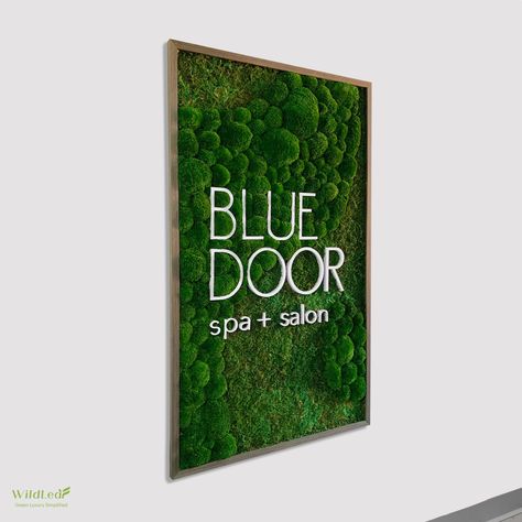 The combination of Bun Moss and Sheet Moss in our latest Organic style logo design creates a textured, layered look Moss Logo, Style Logo Design, Sheet Moss, Logo With A, Moss Art, Moss Wall, Organic Style, Environmental Awareness, Blue Door