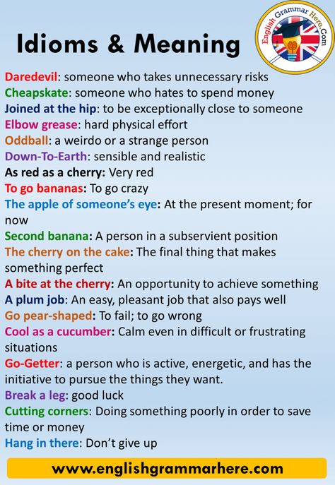 English Idioms and Phrases with Meanings and Examples pdf Daredevil: someone who takes unnecessary risks Cheapskate: someone who hates to English Difficult Words With Meaning, Difficult English Quotes, Idioms About Personality, Difficult English Words With Meaning, New English Words With Meaning, Idioms With Meanings, Idiomatic Expressions, English Phrases Idioms, Idioms And Phrases