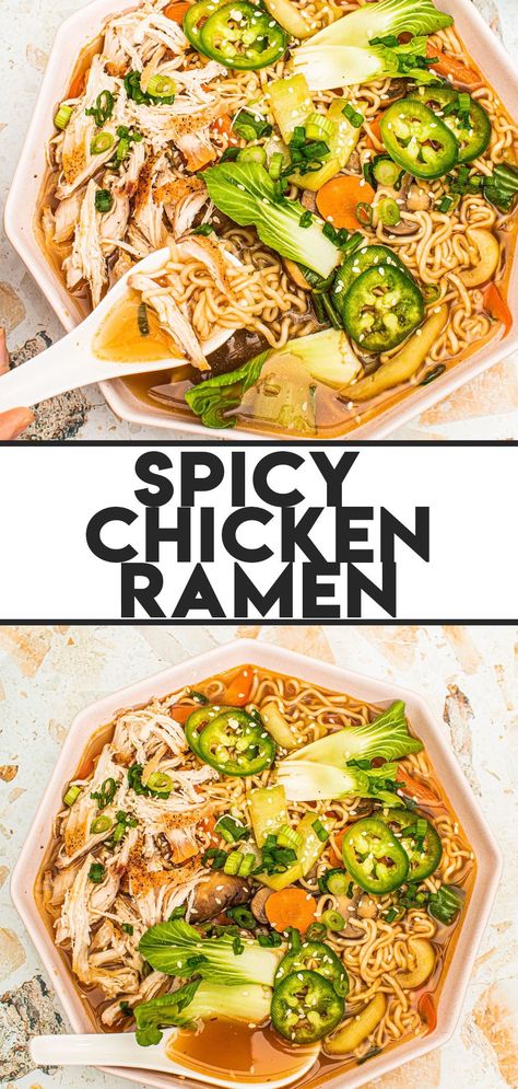 20 Minute Ramen, Chicken Curry Ramen Noodle Recipes, Healthy Ramen Bowls, Homemade Spicy Ramen Noodles, Spicy Chicken Ramen Jinya Recipe, Mexican Ramen Soup, Raman Noodles Bowl Recipe, Raman Noodles Recipe Healthy, Tapatio Ramen Recipes