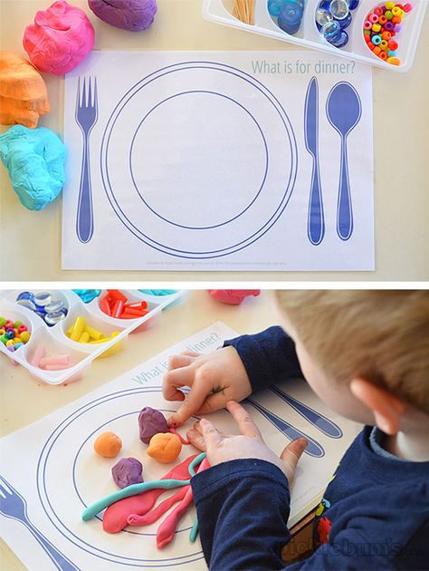 Fun Food! Free Printable Play Dough Mats (They make great place mats too!) Playdoh Printables, Garden Ideas For Kids, Play Dough Mats, Dough Mats, Playdough Activities, Food Play, Playdough Mats, Food Mat, Play Mats