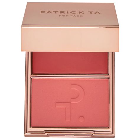 Major Beauty Headlines - Double-Take Crème & Powder Blush - PATRICK TA | Sephora Patrick Ta, Peach Blush, Makeup Needs, Powder Blush, Cream Blush, Makeup Items, Double Take, Foundation Brush, Makati