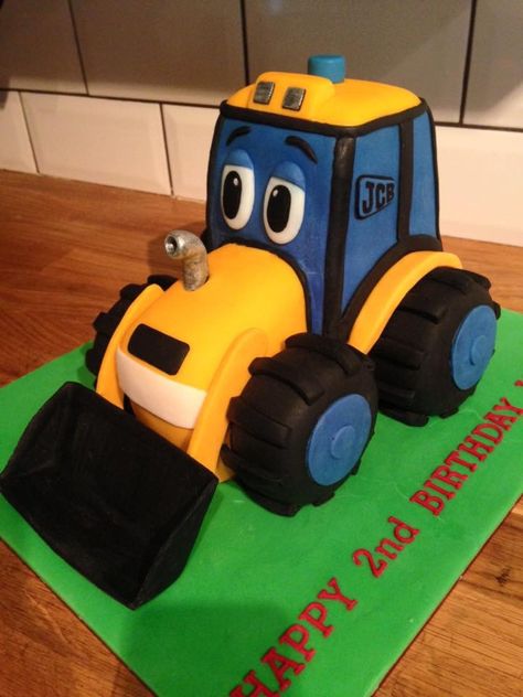 Jcb Cake Birthdays, Jcb Cake Design, Jcb Cakes For Boys, Jcb Theme Cake, Jcb Cake, Digger Cake, Farm Birthday Cakes, Construction Birthday Cake, Toddler Birthday Cakes