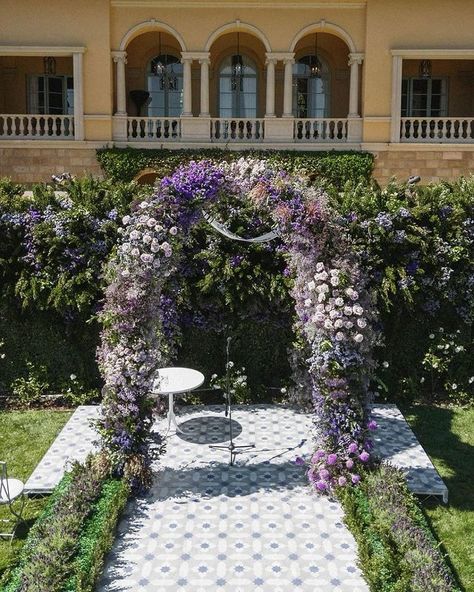 WEDDING PR | Public Relations Agency (@beinspiredpr) • Instagram photos and videos Steven Sanchez, Miu Miu Ballet, Ethereal Garden, Wedding Ceremony Arch, Purple Wedding Flowers, Ceremony Inspiration, Ceremony Arch, Floral Arch, String Quartet