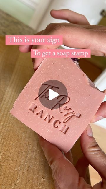 The Rosy Ranch | Catie + Kyle on Instagram: "So satisfying! 🧼  I wanted an easy, no waste way to “package” up my signature pink soap- so I splurged on a soap stamp. I wasn’t sure how to use it at first, but I tried it on my older soaps and it didn’t work, so I figured out it has to be done with newly made soap that’s still a bit soft.   It was so fun and so satisfying to stamp each one with our adorable logo! Highly recommend upgrading your soaps just a little with this extra hint of marketing 💕" Soap Stamp, Pink Soap, Soap Stamping, No Waste, Homemade Beauty Products, Guest Bathroom, I Tried, Soap, Stamp