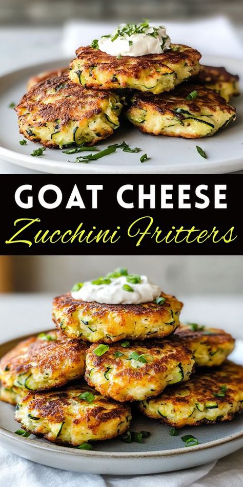 🧀 Crispy Goat Cheese Zucchini Fritters are here to elevate your meals! 🌿 Perfect as an appetizer, snack, or side dish, these fritters are quick, healthy, and irresistibly delicious! 😍 #VeggieLovers #EasySnacks #HealthyRecipes 🥒 Yellow Zucchini Recipes, Crispy Goat Cheese, Shredded Zucchini Recipes, Cheese Zucchini, Zucchini Fritters Recipe, Yellow Zucchini, Fritters Recipe, Goat Cheese Recipes, Zucchini Fritters