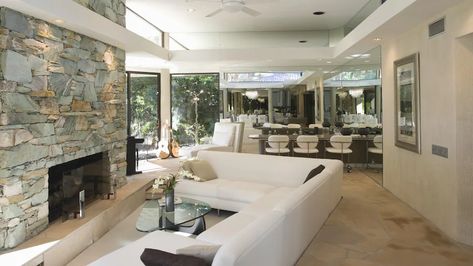 How Much Does It Cost to Raise a Sunken Living Room? Raising A Sunken Living Room, Raising Sunken Living Room Floors, Sunken Living Room Remodel, Casual Living Room Design, Formal Living Room Designs, Home Stratosphere, Beautiful Living Room Ideas, Outdoor Fireplace Designs, White Furniture Living Room