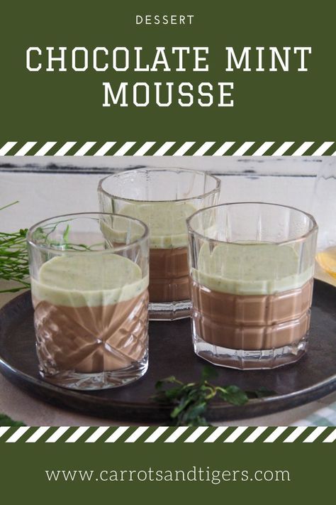 Recipe for a classic chocolate mousse topped with a thick mint custard cream Chocolate Mint Mousse, Chocolate Mousse Recipes, Mint Mousse, Rich Chocolate Mousse, Chocolate Mousse Recipe, Mint Cookies, Culinary Travel, Chocolate Mint, Mousse Recipes