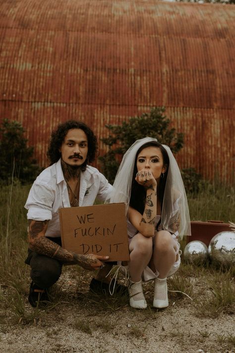 Eloping Ideas, Grunge Wedding, Creative Photo Ideas, Elopement Pictures, We Eloped, Elopement Shoot, Edgy Wedding, New Hampshire Wedding, Elopement Announcement