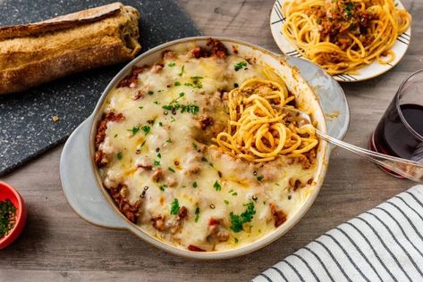 Tiktok Spaghetti · i am a food blog Tiktok Spaghetti, Saucy Noodles, Spaghetti Bake, Garlicky Kale, Green Garlic, Spaghetti Top, Baked Spaghetti, Spaghetti Pasta, Meat Sauce