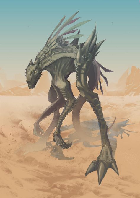 Fantasy Desert Creatures, Alien Wildlife, Desert Kingdom, Desert Creatures, Fantasy Desert, Wayne Barlowe, Dark Void, Desert Dweller, Speculative Evolution