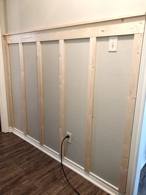 Family Gallery Wall, Wainscoting Styles, Board And Batten Wall, Entry Wall, Hallway Wall Decor, Hallway Wall, Hallway Decor, Board And Batten, Wainscoting