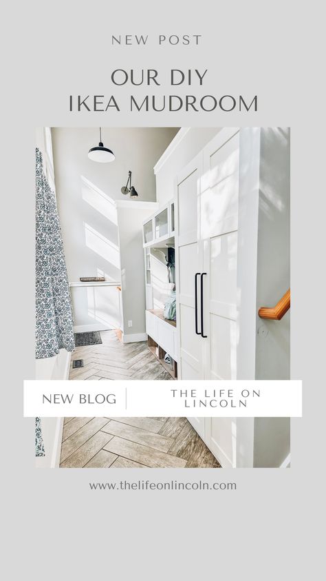 Check out the details of our DIY Ikea Mudroom #DIY #ikea #design #commisionlink Ikea Mud Room Cabinets, Ikea Sektion Mudroom, Ikea Hack Mudroom Lockers, Ikea Hack Mudroom Entryway, Ikea Mudroom Cabinets, Diy Ikea Mudroom, Ikea Pax Mudroom, Ikea Mudroom Hack, Ikea Mudroom Ideas