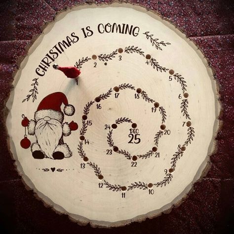 Cnc Christmas Gifts, Cute Christmas Countdown Ideas, Christmas Etsy Ideas, Count Down To Christmas Ideas Diy, Wood Burning Christmas Ideas, Laser Engraved Ornaments, Christmas Laser Projects, Christmas Round Wood Signs Diy, Kids Christmas Crafts For Gifts