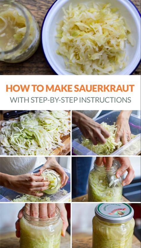 Sour Kraut Recipe, Sour Crout Recipe, Sour Crout, Fermenting Cabbage, Easy Sauerkraut Recipe, Food Fermentation, Sour Kraut, Canning Preserves, Weston Price