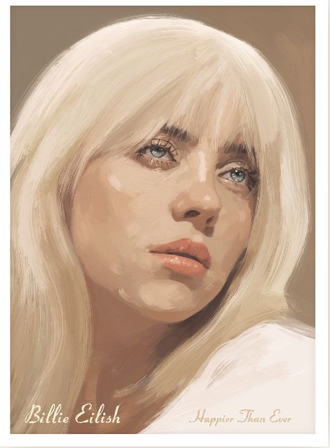 Billie Eillish Painting, Painting Ideas Billie Eilish, Happier Than Ever Drawing, Billie Eilish Painting Canvas, Painting Billie Eilish, Billie Eilish Pictures, Billie Eilish Painting, Celebrity Paintings, Billie Eilish Art