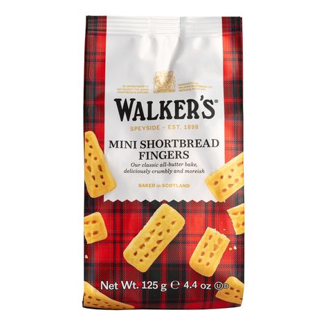 Walker's Mini Shortbread Fingers Bag - World Market Shortbread Fingers, Walkers Shortbread, Finger Cookies, British Gifts, Honey Chocolate, Dark Chocolate Cookies, Mini Pie, British Tea, Pepperidge Farm