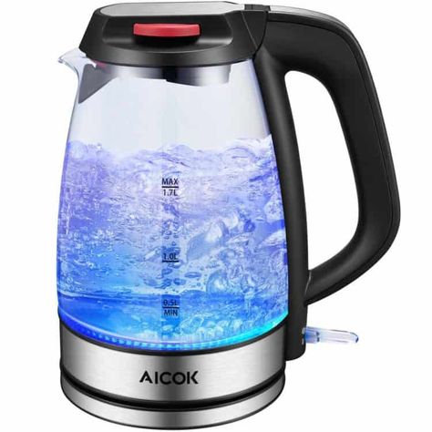 hot water heater | college care packages Glass Tea Kettle, Led Bleu, Electric Tea Kettle, Blond Amsterdam, Water Boiler, Blue Led Lights, Water Kettle, Handheld Vacuum Cleaner, Stick Vacuum