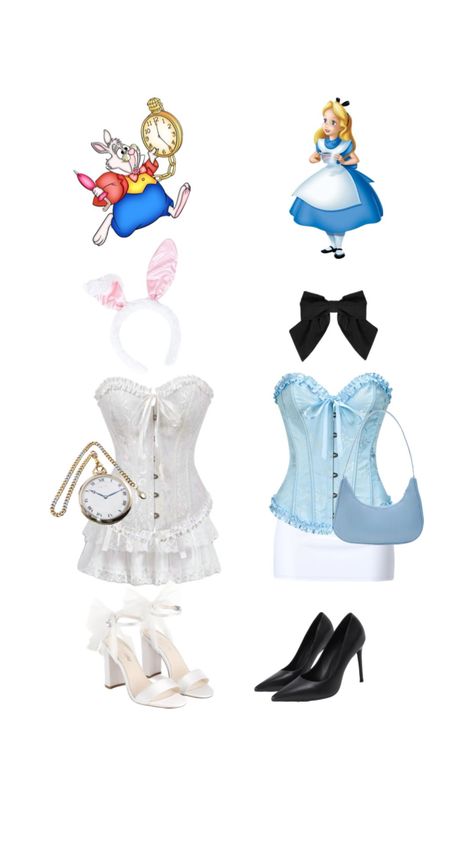 #aliceinwonderland #whiterabbit #duo #halloweencostume #matchinghalloweencostumes Rabbit Halloween Costume, Corset Halloween Costumes, Rabbit Halloween, Halloween Duos, Amazing Halloween Costumes, Alice Costume, Matching Halloween Costumes, Classy Halloween Costumes, Alice In Wonderland Costume