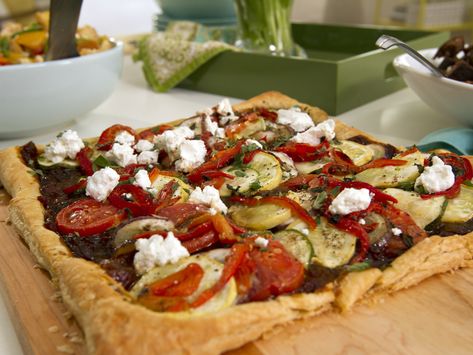 Ratatouille Tart with Caramelized Onion-Tomato Jam Ratatouille Tart, Ratatouille Recipes, Tacos Dinner, Kelsey Nixon, Summer Vegetable Recipes, Tomato Jam Recipe, Light Fish, Onion Jam, Tomato Jam