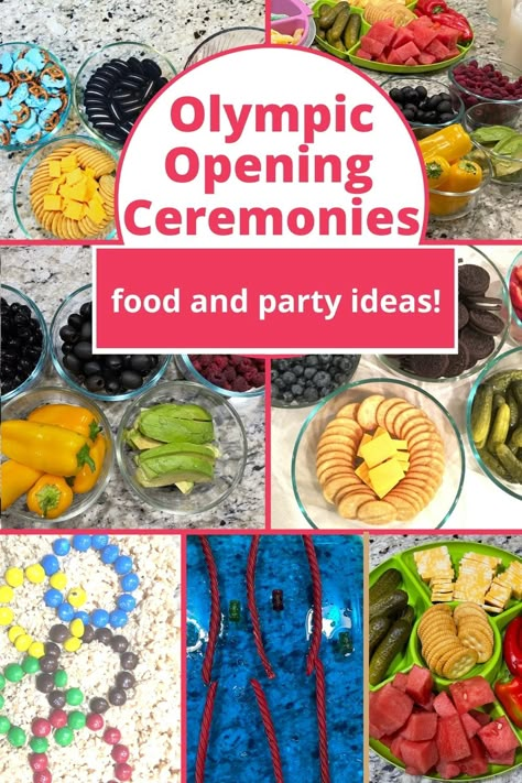 Simple ideas for a fun Olympic Opening Ceremonies party. Simple food to eat while watching the opening ceremonies. Get tons of food ideas for some fun food to eat during the Olympics this year. Opening Ceremony Party Ideas, Olympic Opening Ceremonies Party, Opening Ceremony Party, Opening Ceremonies Party, Food For Olympic Party, Olympic Meal Ideas, Olympic Games Party Food, Olympic Opening Ceremony Party Food, Summer Olympics Party Food