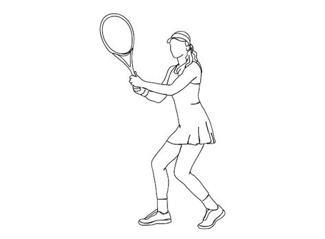 Tennis player single-line art drawing co... | Premium Vector #Freepik #vector #tennis #tennis-player #tennis-court #tennis-racket Tennis Racket Drawing, Tennis Drawing, Paris Drawing, Olympics 2024, Line Vector, Paris Olympics, Play Tennis, Tennis Player, Black And White Pictures