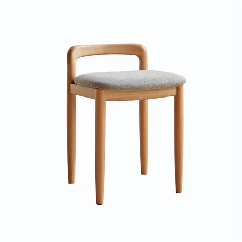 Ivy Bronx Dellarae Solid Wood Vanity Stool | Wayfair Bedroom Theme, Large Storage Cabinets, Wooden Vanity, Small Vanity, Vanity Chair, Stools With Backs, Wayfair Furniture, Vanity Stool, Wood Vanity