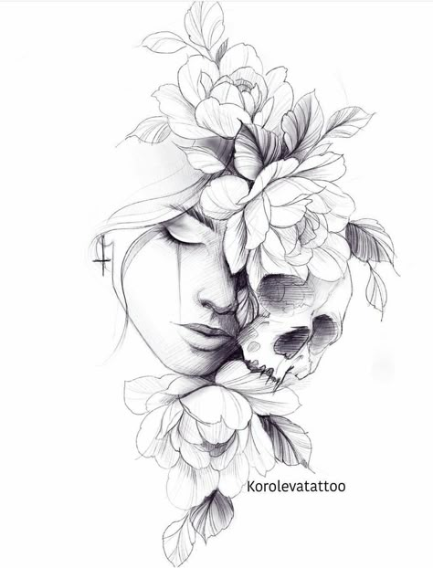 Tattoos Quote, Tattoos Abstract, Half Sleeve Tattoos Sketches, Tattoos Dotwork, Abstract Tattoos, Skull Girl Tattoo, Girl Face Tattoo, Girl Face Drawing, Quote Tattoos