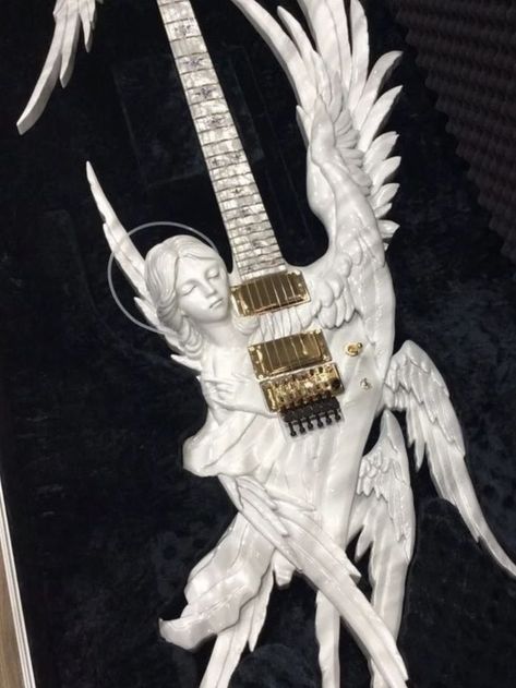 Holding A Guitar, An Angel, Guitar, Angel, White