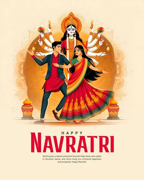 Happy Navratri and Shubh Navratri with Garba Couple celebration social media post template | Premium AI-generated PSD Happy Navratri Wishes, Good Over Evil, Navratri Garba, Navratri Wishes, Navratri Festival, Divine Nine, Happy Wishes, Navratri Special, Hindu Festivals