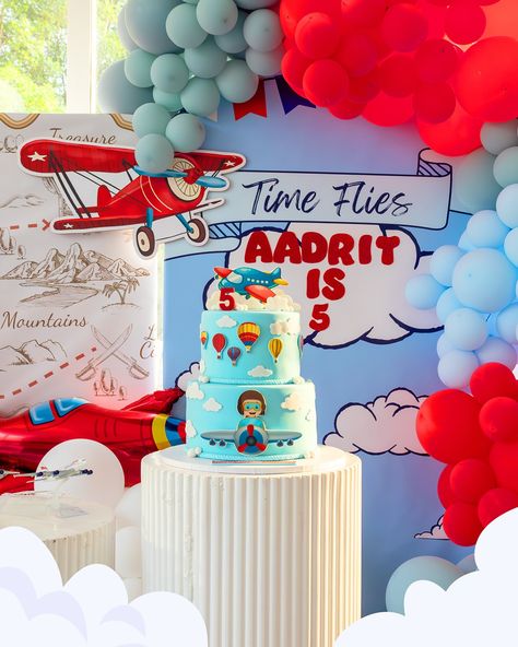 Prepare for takeoff with our Airplane Birthday Theme! ✈️✨ Let your little pilot and their crew soar into adventure with aviation-inspired decorations, fun-filled games, and sky-high excitement. Book your flight to fun at Kid’s Wonderland today! 🎈🛩️ 3rd Birthday Airplane Theme, Airplane Themed Birthday Party, Airplane Birthday Theme, Airplane Theme, Airplane Party, Cake Decorating Designs, Balloon Backdrop, Cakes And More, Sky High