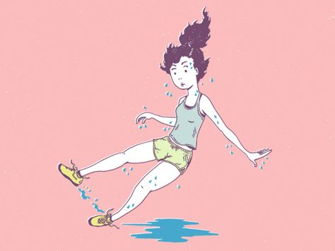 Sweating Illustration, Art Student, Girl Illustration, Illustration Girl, Yoga Fashion, Girls Illustration, Yoga Girl, Hot Yoga, Editorial Illustration