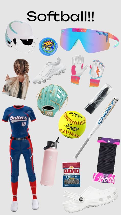 #softball4life #hairstyle#softball life #softballgirl #girl Catchers Gear Softball, Softball Mom Hairstyles, Halloween Softball, Softball Things, Softball Funny, Softball Gear, Softball Uniforms, Softball Outfits, Classy Halloween Costumes