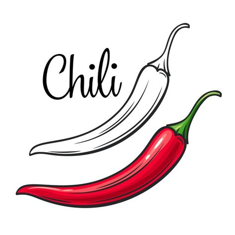 Chilli Drawing, Chili Drawing, Vegetables Drawing, Bubble Tea Flavors, Vegetable Drawing, Chocolate Labels, Vegetable Design, Recipe Drawing, Food Doodles