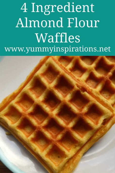 Almond Flour Waffles Recipe – Easy 4 Ingredient Low Carb & Keto Diet Waffle Recipe with almond flour or almond meal. One of the best waffle recipes that’s great for a sweet or savory breakfast or even a decadent dessert. Waffles Recipe Easy, Recipes Waffles, Recipe With Almond Flour, Almond Flour Waffles, Best Waffle Recipe, Easy Waffle Recipe, Low Carb Waffles, Waffle Maker Recipes, Waffles Easy