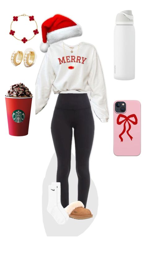 Christmas Gym Outfit, Christmas Outfits For School, Christmas Gym, Christmas Workout, Outfit Leggings, Christmas Fits, Cute Christmas Outfits, Outfits For School, Christmas Outfits