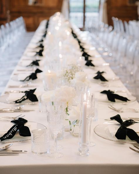 I don’t often post just table details on the grid, but this set up needed some attention! How stunning! Venue @hedsor Planning & Styling @dalealexanderevents Music @quattrostringquartet Band @thelondonfunctionband Table bows @theembroiderednapkincompany Makeup @louisajaynehairmakeup Catering @cavendishevents Stationary @jellypressuk Production @classactproduction Florals @seventhheavenevents Furniture @furniture4events Cake @lepapillioncakes #destinationwedding #ukdestination #englishco... Hedsor House, Monochrome Wedding, Custom Wedding Napkins, Monochrome Weddings, Ghost Chairs, White Wedding Theme, Wedding Crest, Table Scape, Wedding 2025