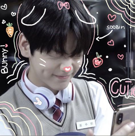 Txt Doodle Icons, Soobin Sticker Printable, Soobin Mail Sticker, Soobin Cinnamoroll, Txt Mail Sticker, Soobin Doodle, Txt Stickers, Kpop Stickers, Mail Stickers