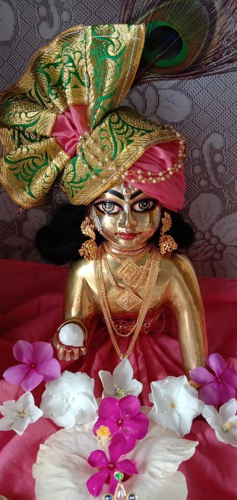 Laddu Gopal Jewellery, Krishna Jewellery, Deity Worship, Laddu Gopal Dresses, Sri Krishna, Radhe Radhe, Lord Krishna Images, Hare Krishna, Krishna Images