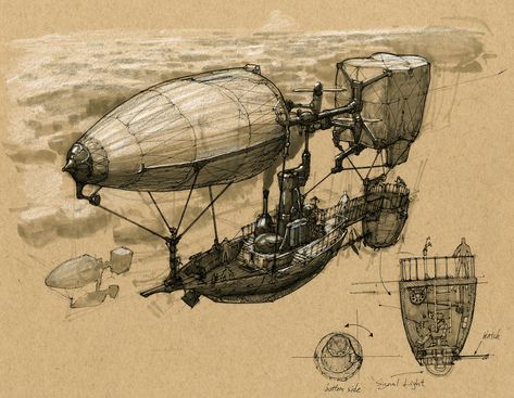 Steampunk Ship, Airship Art, Flying Ship, Air Ship, Steampunk Vehicle, Steampunk Airship, Steampunk Artwork, Steampunk Design, Game Concept Art