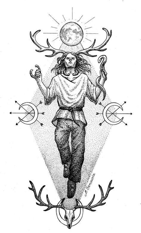 Witch Craft Supplies, Celtic Runes, Sacred Masculine, Male Witch, Magick Symbols, Celtic Gods, Demon Tattoo, God Tattoos, Pop Illustration