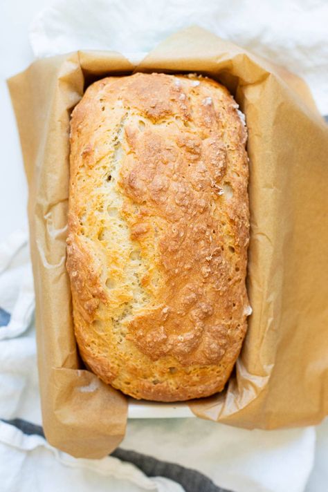 Greek Yogurt Bread (6 Grams of Protein) - iFoodReal.com Yogurt Loaf Bread, Bread Greek Yogurt Recipe, Bread Using Greek Yogurt, Two Ingredient Yogurt Bread, Bread Made With Yogurt Recipe, Keto Bread With Greek Yogurt, Greek Yogurt And Flour Bread, Greek Yogurt Rolls No Yeast, Using Greek Yogurt In Recipes