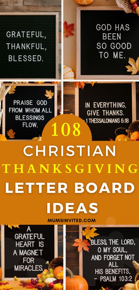 Discover our Christian Thanksgiving letter board ideas perfect for your message board this November. Find short, witty & funny sayings that bring a touch of faith to your home. Ideal for felt board signs in November 2024, these fall-themed quotes are great for Thanksgiving & family gatherings. Explore small, felt board inspirations featuring Thanksgiving Bible verses to brighten your days. Whether you need early Thanksgiving ideas or holiday messages, you'll find cute Christian sayings here. Letter Board Verses, Quotes For Message Board, Christian Christmas Letter Board, Thanksgiving Letter Board Quotes, Quotes For Signs, Thanksgiving Boards, Thanksgiving Letter Board, Letter Board Sayings, Christmas Letter Board Quotes