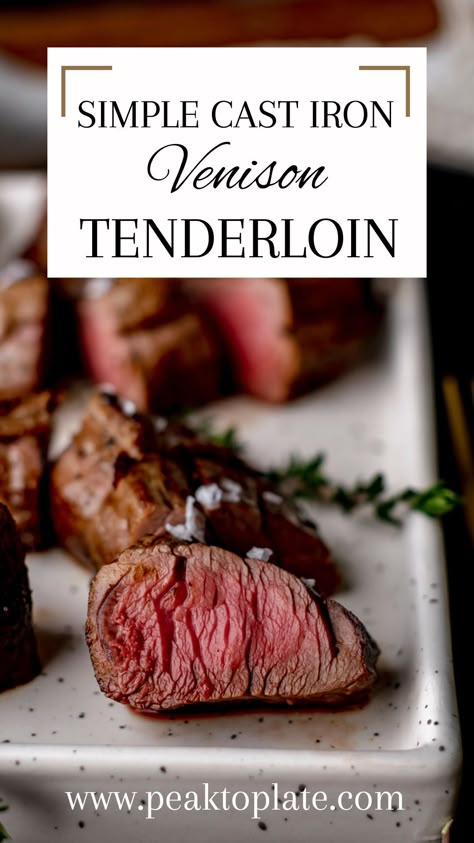 Venison Whole Loin Recipe, Deer Tenderloin Recipes Skillet, How To Cook Venison Tenderloin, Instant Pot Venison Tenderloin, Deer Backstrap Recipes Skillet, Venison Filet Recipes, Venison Fillet Recipe, Venison Tenderloin Recipes Ovens, Venison Tenderloin Recipes Skillet