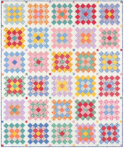 Granny Squares Quilt Free Pattern: Robert Kaufman Fabric Company Granny Square Quilt, Squares Quilt, Nancy Zieman, Quilt Square Patterns, Beginner Quilt Patterns, Precut Quilts, Quilt Block Pattern, Quilts Ideas, Robert Kaufman Fabrics