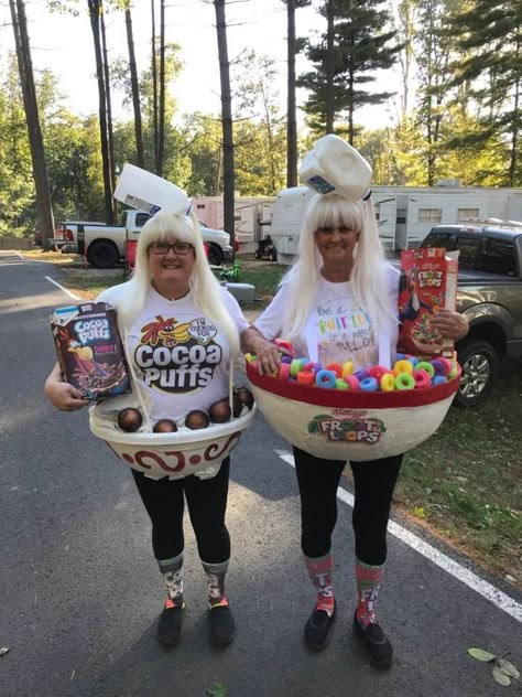 Halloween Costumes Food Diy, Funny Food Halloween Costumes, Cereal Halloween Costumes Diy, Funny Food Costumes, Diy Cereal Costume, Cereal Costume Ideas, Fruit Loops Costume, Pie In The Face Fundraiser Ideas, Cereal Halloween Costume