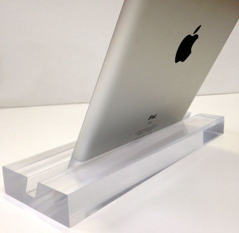 Crystal Clear groove iPad/tablet stand Modern by FossilFaux Ipad Design, Support Ipad, Zoom Meeting, Landscape Mode, Photo Stands, Ipad Stand, Home Office Accessories, Tablet Stand, Modern Minimalism