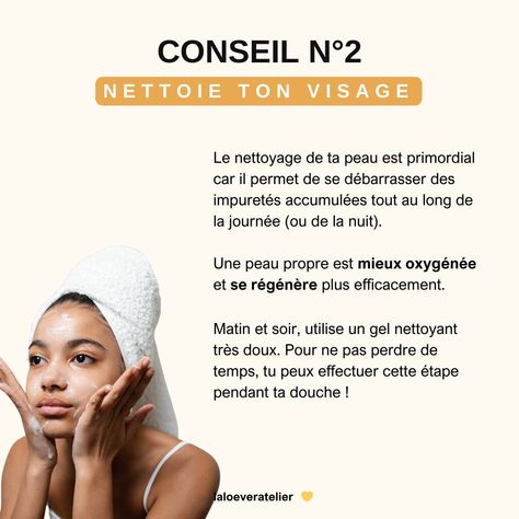 Une belle peau sans effort ? Trop facile 🌟 On sait toutes à quel point il est difficile de trouver du temps pour soi au quotdien. Ici, je te dévoile mes 5 astuces simples pour avoir une belle peau sans trop d'efforts. Prête à les découvrir ? 1️⃣ Hydrate-toi 💦 : Boire suffisamment d'eau est essentiel pour une peau saine. 1,5 litres d'eau c'est le tarif minimum ! 2️⃣ Nettoie ton visage 🧼 : Un nettoyage quotidien permet de débarrasser ta peau des impuretés et de la pollution. Utilise un ne... Spa Experience, Home Spa, Beauty Routines, Sculptor, Skin Types, Natural Skin Care, Natural Beauty, Facial, Spa