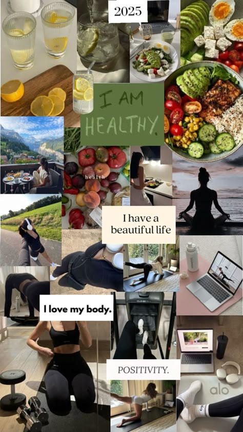 Eat Clean Aesthetic Vision Board, Fitness Collage Aesthetic, Vision Board Photos For Health, Eat Healthy Vision Board Pictures, Health And Fitness Vision Board Pictures, Fitness And Nutrition Aesthetic, Health Collage Aesthetic, Motivation Losing Weight Ideas, Photos For Vision Board Life Health