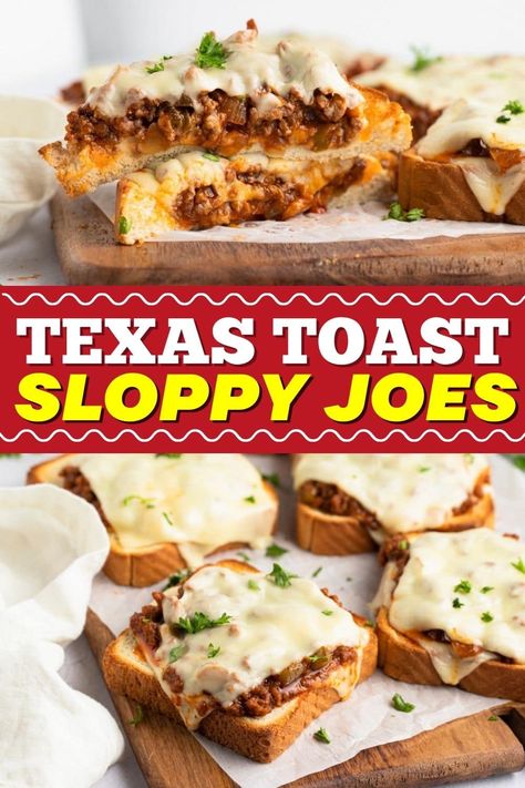 These Texas Toast Sloppy Joes are so hearty and filling! You'll flip for this easy-to-make spin on a beloved classic. Cowboy Sloppy Joes, Texas Toast Sloppy Joes, Warm Sandwiches, Texas Toast Bread, Sloppy Joe Recipe Easy, Sloppy Joes Sandwich, Sloppy Joes Easy, Sloppy Joe Sauce, Hamburger Dishes