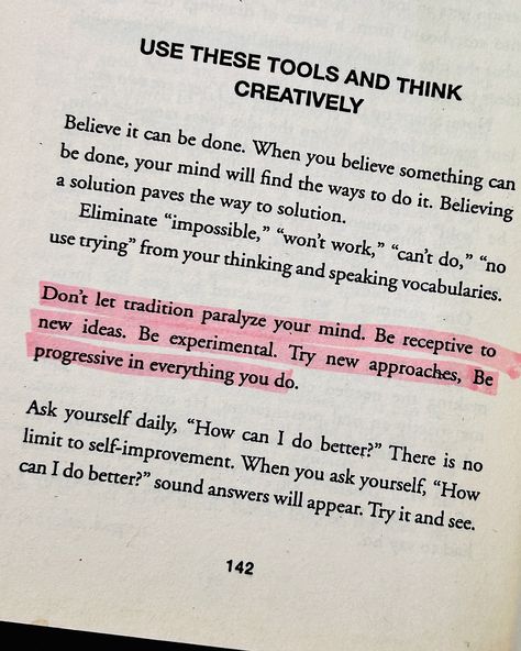 📍A person is a product of his own thoughts. ✨‘The magic of thinking big’ is a book that will help you cultivate a strong mindset filled with confidence, positivity and action. It mainly focuses on how your thinking reflects in your actions. ✨It will help you understand the power of belief to overcome self doubt, help you manage your fear and overcome obstacle with positivity, and inspires to cultivate positive thoughts to attract opportunities and overcome challenges more effectively. ✨T... The Power Of Positive Thinking Quotes, The Magic Of Thinking Big, Self Belief, The Power Of Belief, When You Believe, Think Big, Thinking Quotes, Book Reader, Better Life Quotes